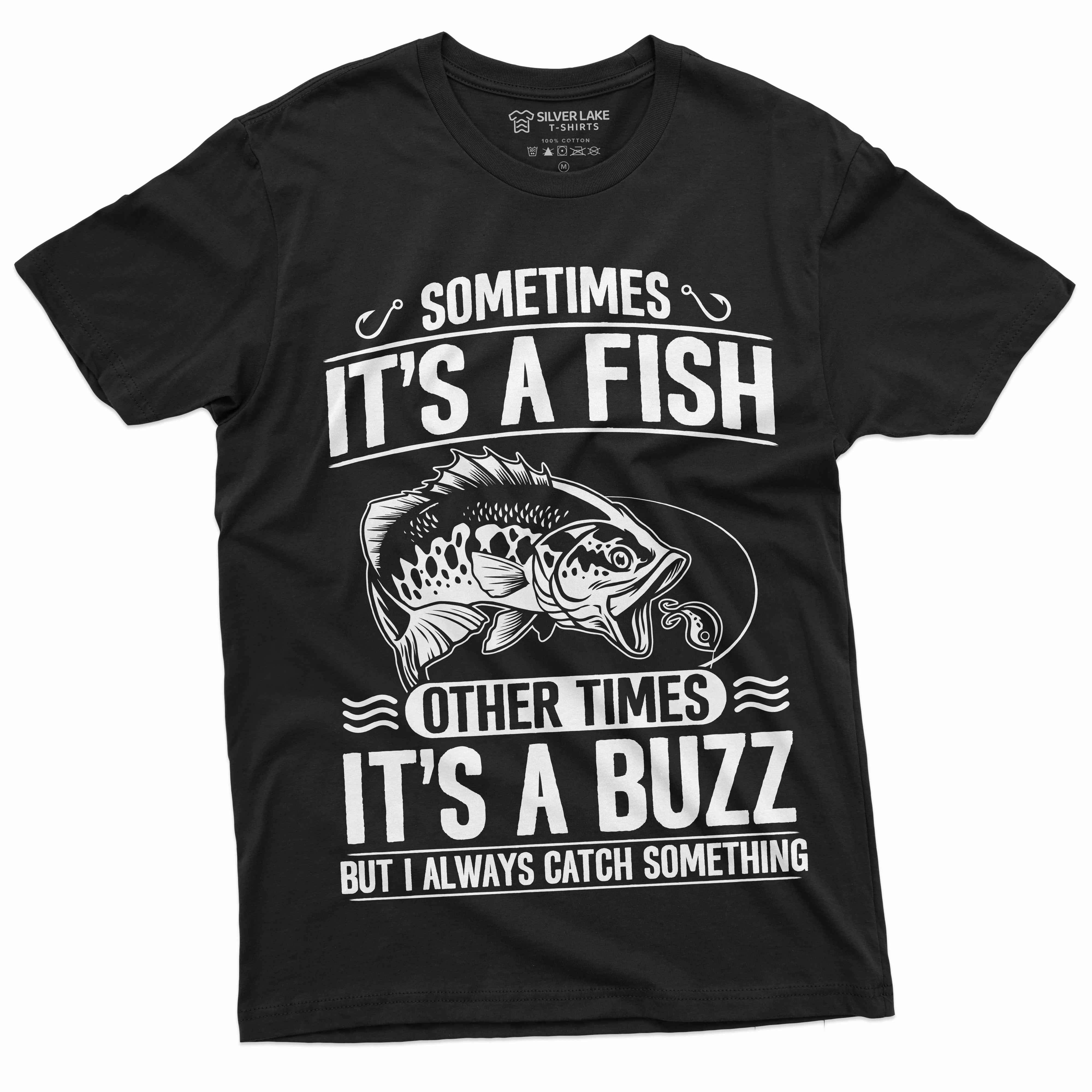Men's Funny Fishing Shirt I only Fish Humor Tee Fathers Day Nature Camping  Tee 
