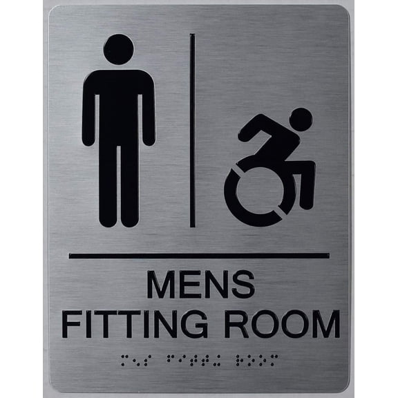 MenS Fitting Room ACCESSIBLE with Symbol Sign -(Aluminium,Silver,Size 6x9)-The Sensation line (ref-2201)