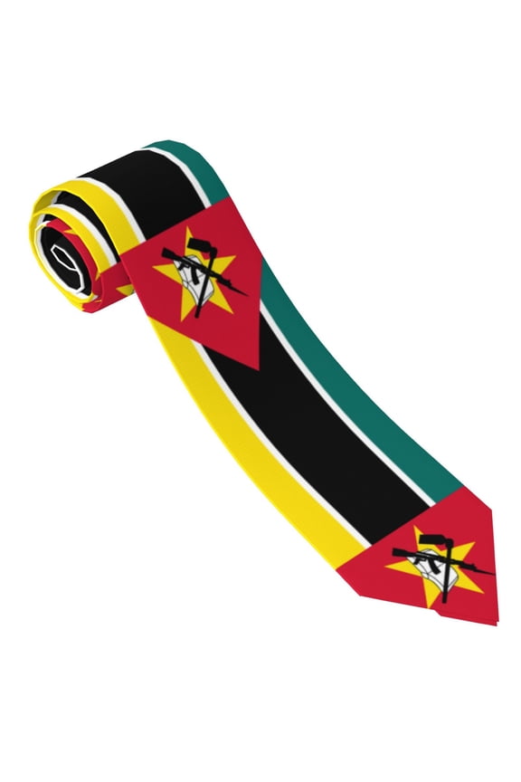 Men'S Flag Of Mozambique Tie Fashion Causal Printed Necktie