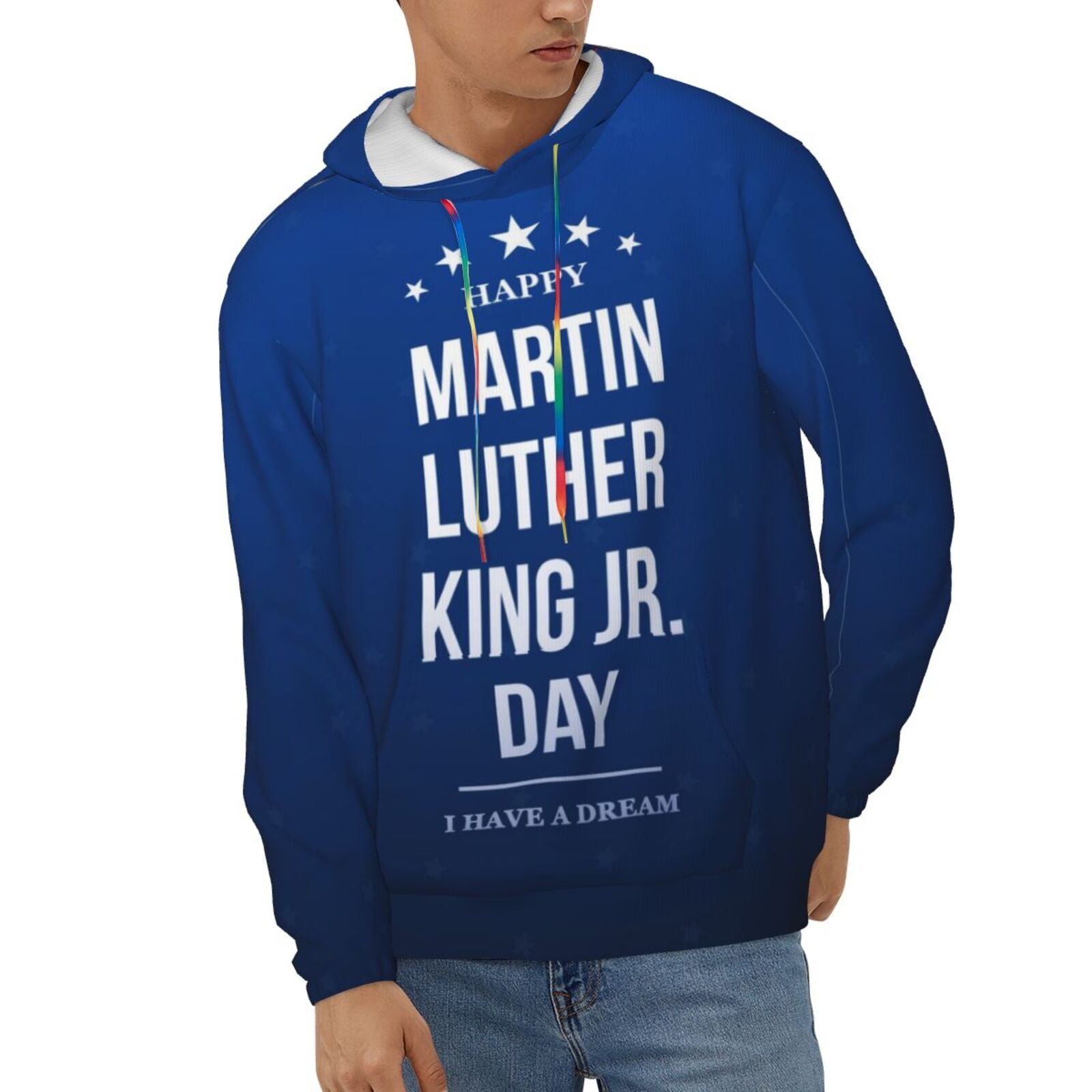 Men'S Fleece Hoodies Martin Luther King Day 2025 Hooded Warm Sweatshirt
