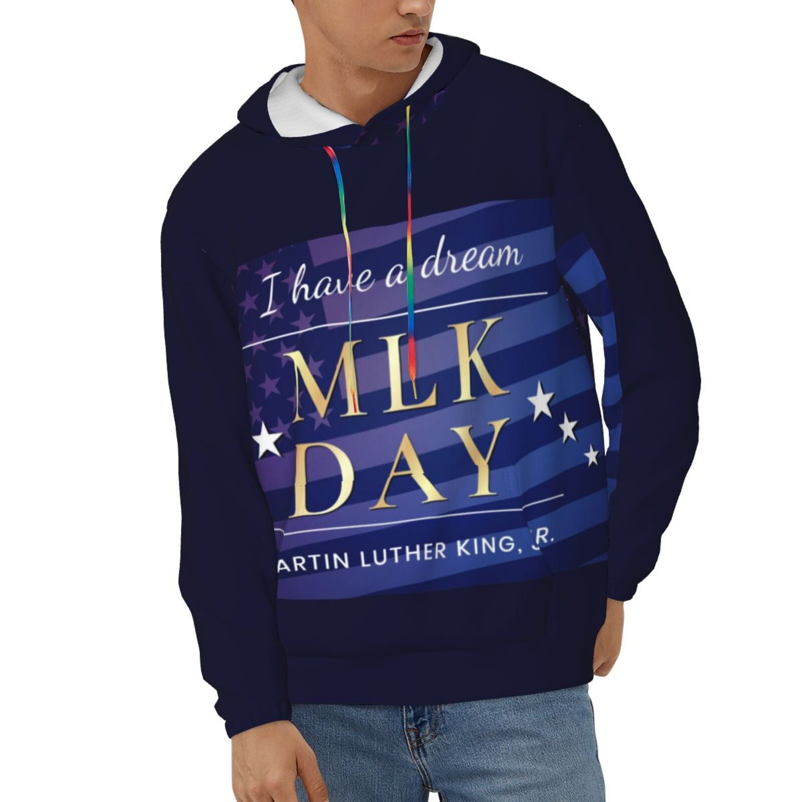 Men'S Fleece Hoodies Martin Luther King Day 2025 Hooded Warm Sweatshirt