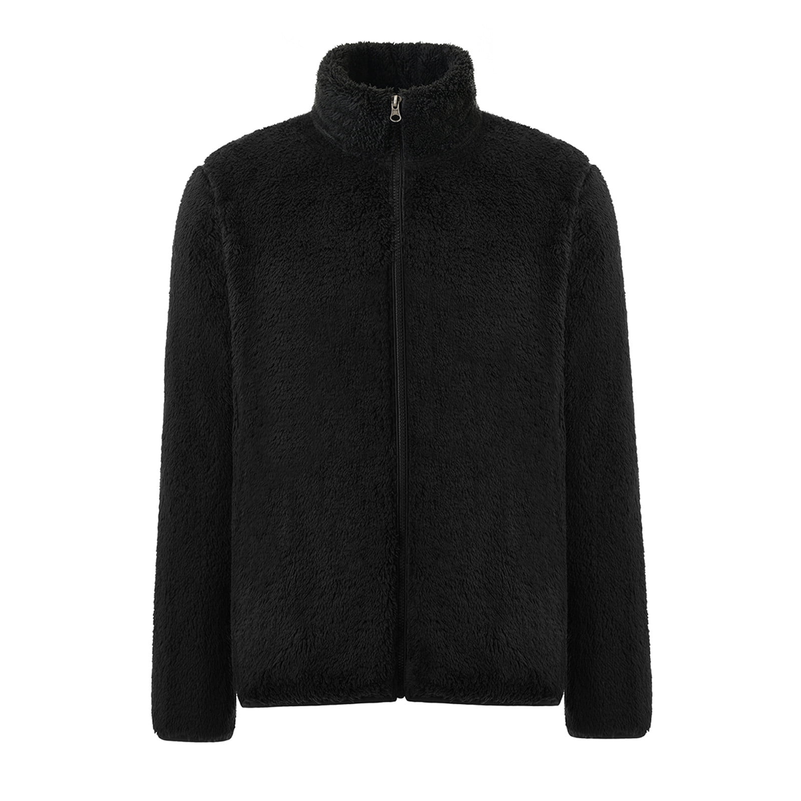 Men fluffy yarn store fleece zipped jacket