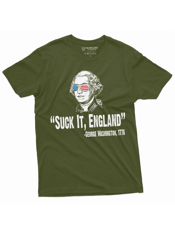 Men'S Funny 4Th Of July Tee Shirt Humor Fourth Independence Day George Washington 1776 Quote T-Shirt (Large Military Green)