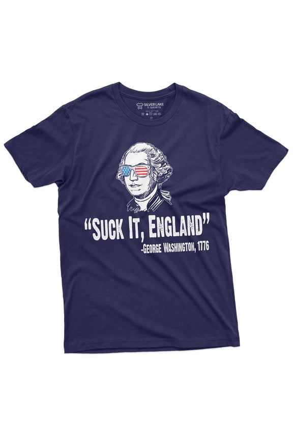 Men'S Funny 4Th Of July Tee Shirt Humor Fourth Independence Day George Washington 1776 Quote T-Shirt (Large Navy Blue)