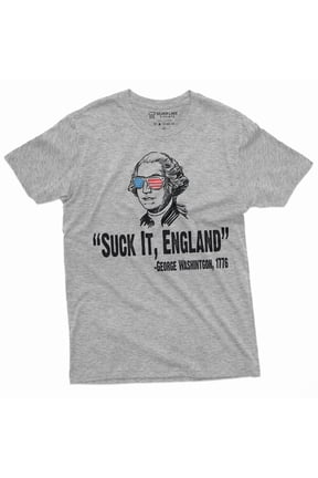 Men'S Funny 4Th Of July Tee Shirt Humor Fourth Independence Day George Washington 1776 Quote T-Shirt (Small Gray)