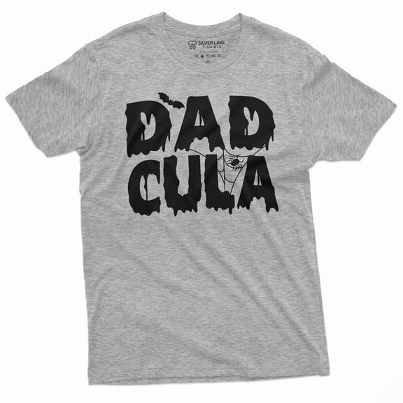 Men'S Funny Dadcula Halloween T-Shirt Dad Father Costume Halloween Tee For Parents (Small Grey)