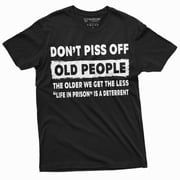 Men'S Funny Dont Piss Off Old People Tee Shirt Funny Birthday Gift For Grandpa Dad Papa (Small Black)