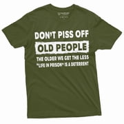 Men'S Funny Dont Piss Off Old People Tee Shirt Funny Birthday Gift For Grandpa Dad Papa (X-Large Military Green)