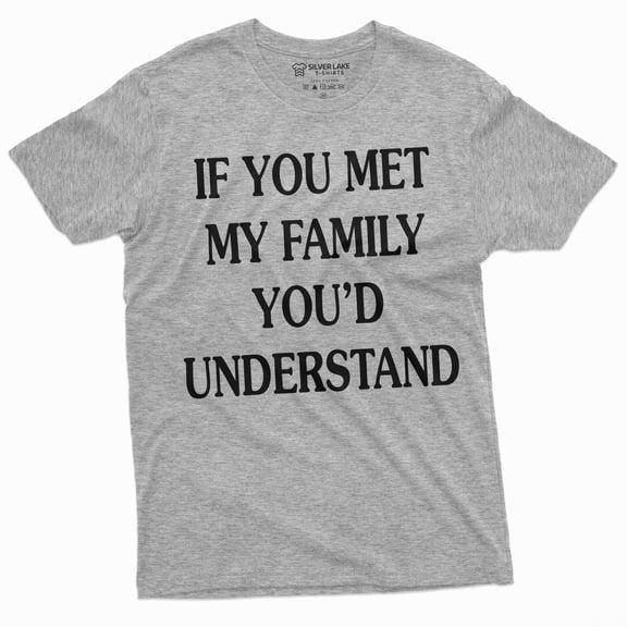 Men'S Funny Family T-Shirt Hilarious Saying Humorous T-Shirt Family Gathering Christmas Tee (Large Grey)