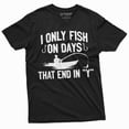 thumbnail image 1 of Men'S Funny Fishing Shirt I Only Fish Humor Tee Fathers Day Nature Camping Tee (4X-Large Black), 1 of 5