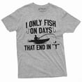 thumbnail image 1 of Men'S Funny Fishing Shirt I Only Fish Humor Tee Fathers Day Nature Camping Tee (4X-Large Grey), 1 of 6