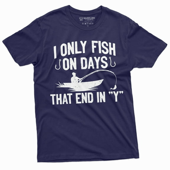 Men'S Funny Fishing Shirt I Only Fish Humor Tee Fathers Day Nature Camping Tee