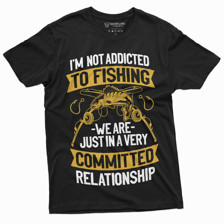 Men'S Funny Fishing T-Shirt Addicted To Fishing Gift Shirt Fisherman Shirt  (XX-Large Black)