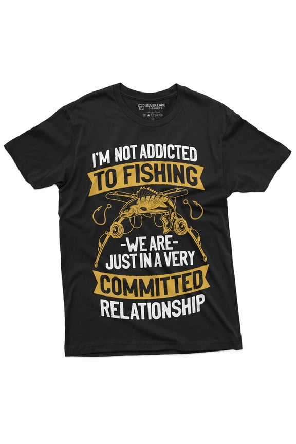 Men'S Funny Fishing T-Shirt Addicted To Fishing Gift Shirt Fisherman Shirt