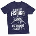 thumbnail image 1 of Men'S Funny Fishing Thinking About It T-Shirt Hobby Fisherman Gift Tees (Small Navy Blue), 1 of 5