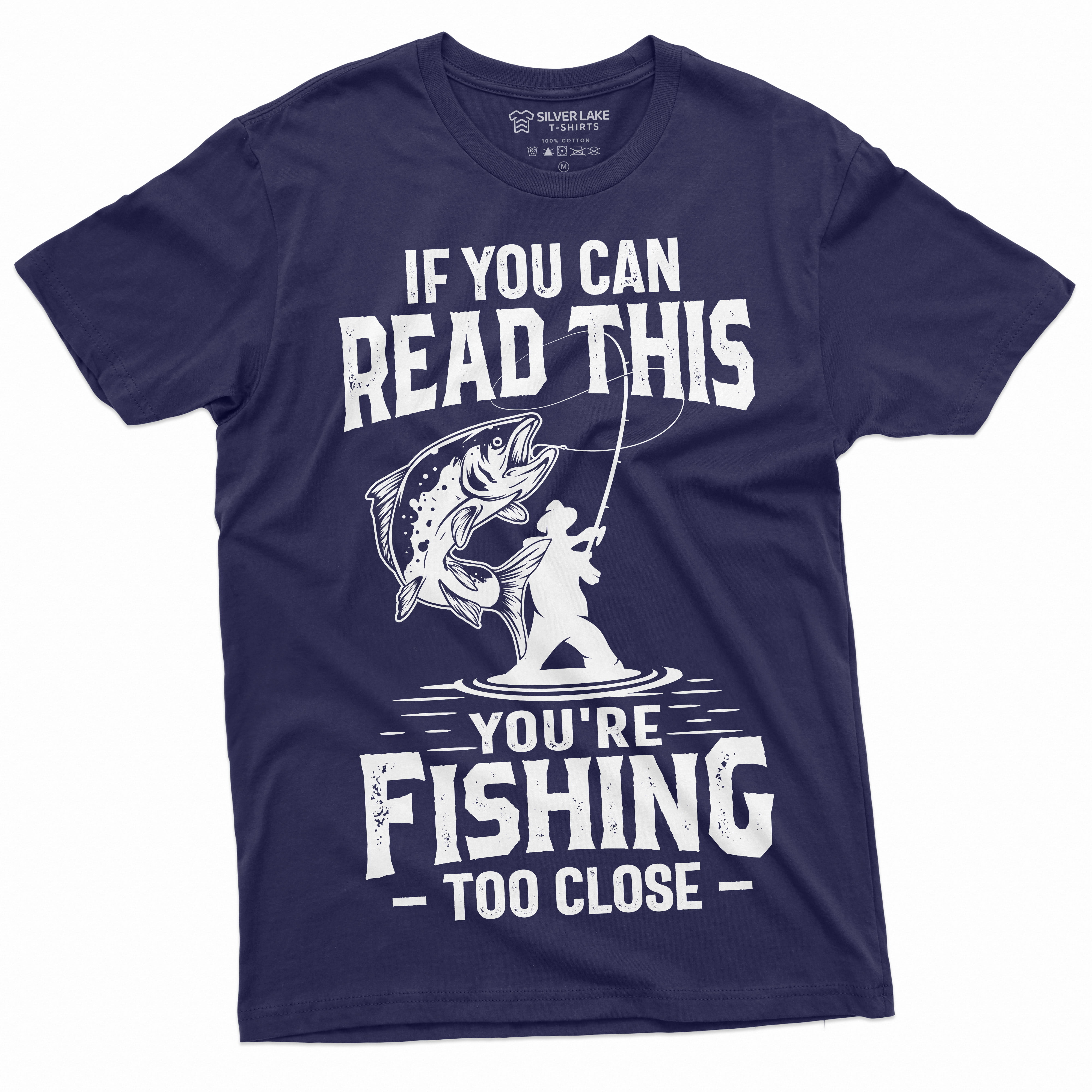 Men'S Funny Fishing Too Close T-Shirt Humor Fisherman Gift Novelty Tee  Shirt (Xx-Large Military Green) 