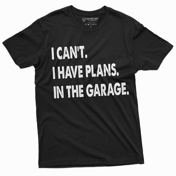Men'S Funny Garage Plans T-Shirt Fathers Day Mechanic Papa Father Tee Shirt (Large Black)
