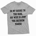thumbnail image 1 of Men'S Funny I Am The Boss Tee Shirt Wife Decision Maker Husband Gifts Birthday Tee (X-Large Grey), 1 of 6