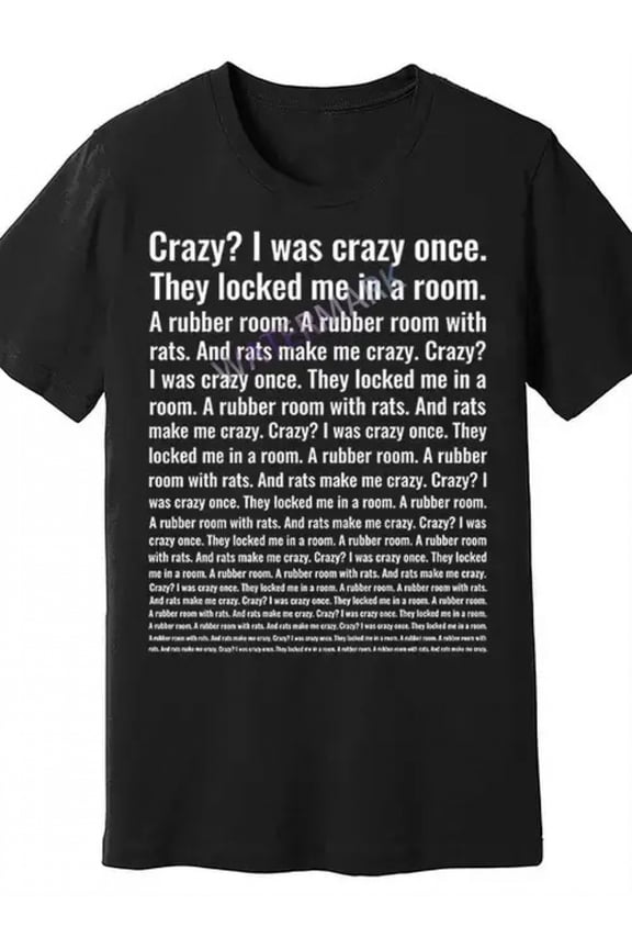 Men'S Funny "I Was Crazy Once" Quote T-Shirt - Loose Fit Casual Everyday Tee with Crazy Rat Locking Room Joke, Machine Washable Soft Cotton Shirt for Year-Round Wear