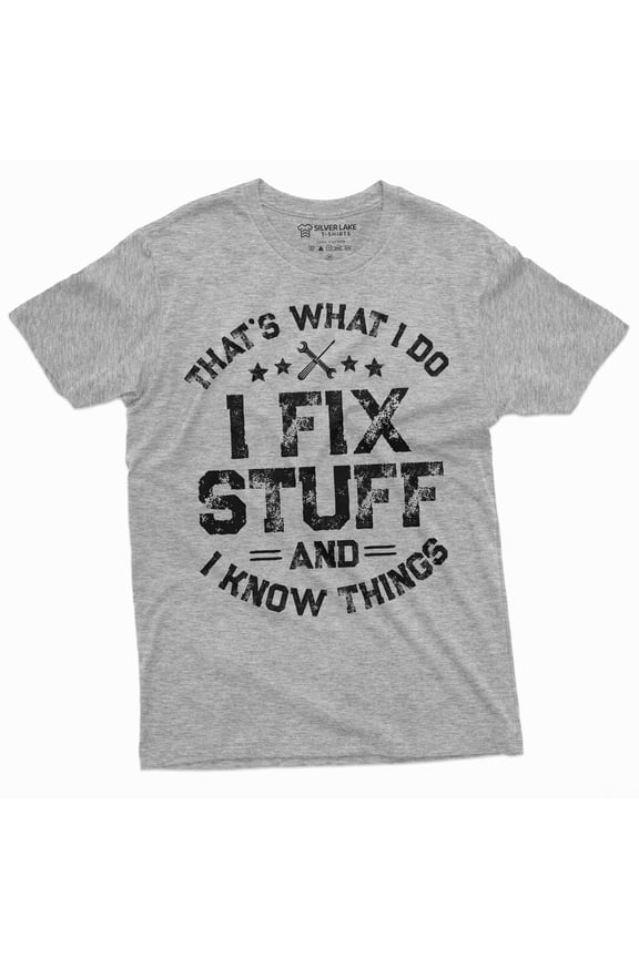 Men'S Funny I Fix Stuff T-Shirt Mechanic Engineer Garage Tee Shirt (Xx-Large Grey)