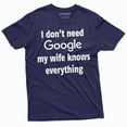 thumbnail image 1 of Men'S Funny My Wife Knows Everything T-Shirt For Him Husband Birthday Humor Tee (Xx-Large Navy Blue), 1 of 5
