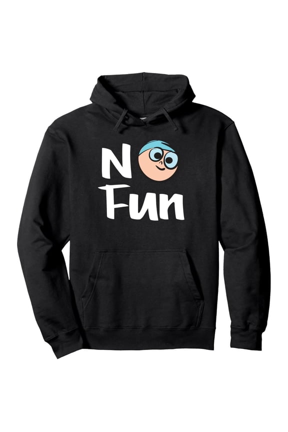 Men'S Funny "No Fun" Slogan & Sad Face Graphic Hoodie - Black with White Lettering, Soft Durable Fabric, Adjustable Drawstring Hood, Unisex Casual Pullover Sweatshirt (S-3XL) for Casual Attire & Them
