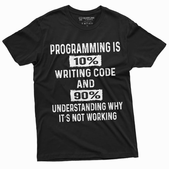 Men'S Funny Programmer T-Shirt Programming Code Coding Software Developer Tee Shirt (5X-Large Black)