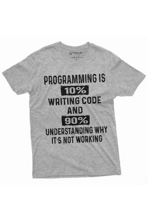 Men'S Funny Programmer T-Shirt Programming Code Coding Software Developer Tee Shirt (Small Grey)