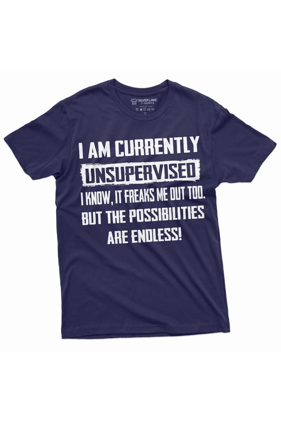 Men'S Funny T-Shirt I Am Currently Unsupervised T-Shirt Hilarious Funny Saying Tee For Him (4X-Large Navy Blue)