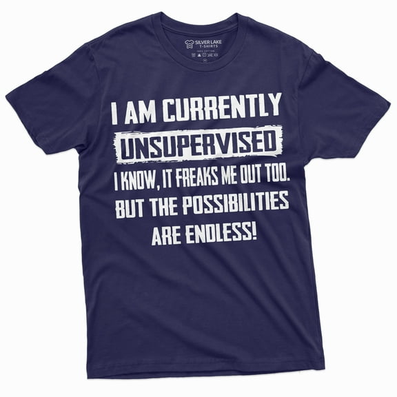Men'S Funny T-Shirt I Am Currently Unsupervised T-Shirt Hilarious Funny Saying Tee For Him (Small Navy Blue)