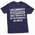 thumbnail image 1 of Men'S Funny T-Shirt I Am Currently Unsupervised T-Shirt Hilarious Funny Saying Tee For Him (X-Large Navy Blue), 1 of 5