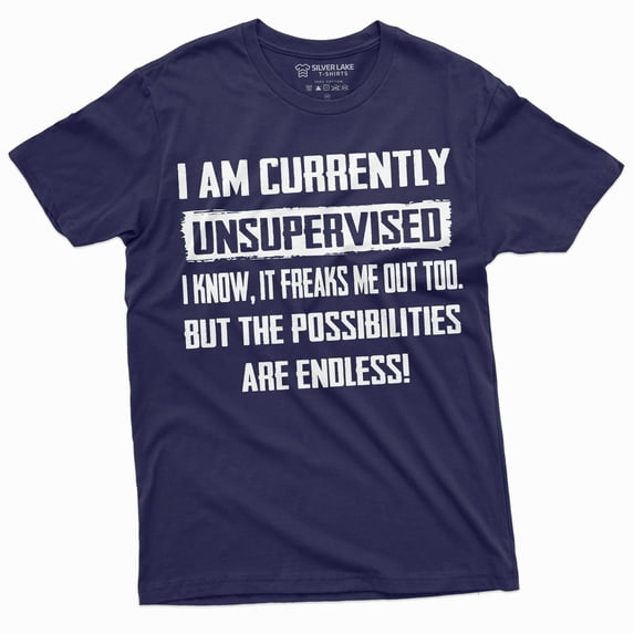 Men'S Funny T-Shirt I Am Currently Unsupervised T-Shirt Hilarious Funny Saying Tee For Him (X-Large Navy Blue)