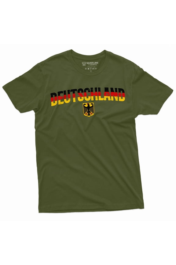 Men'S Germany T-Shirt Deutschland Patriotic Tshirt German Flag Tee Shirt (4X-Large Military Green)