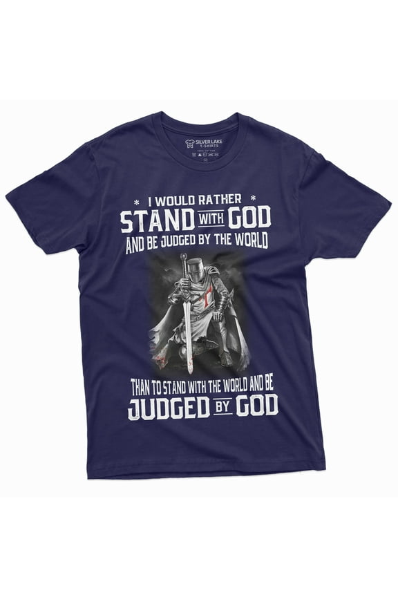 Men'S God Jesus T-Shirt Stand By God Tee Shirt |Jesus Christmas Tee-Shirt (4X-Large Navy Blue)