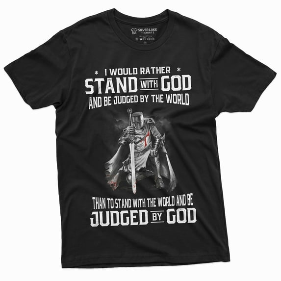 Men'S God Jesus T-Shirt Stand By God Tee Shirt |Jesus Christmas Tee-Shirt (Large Black)