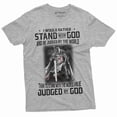 thumbnail image 1 of Men'S God Jesus T-Shirt Stand By God Tee Shirt |Jesus Christmas Tee-Shirt (Large Grey), 1 of 6