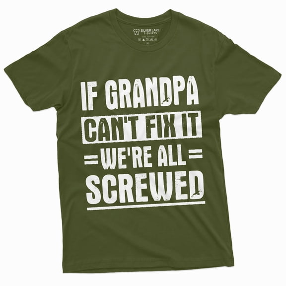 Men'S Grandpa Fix It Funny Shirt Gift For Grandfather Birthday Father'S Day Shirt (3X-Large Military Green)