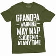 thumbnail image 1 of Men'S Grandpa Funny Tshirt Grandfather Warning Nap Shirt Humor Pop Shirt (XX-Large Military Green), 1 of 6