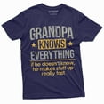thumbnail image 1 of Men'S Grandpa Knows Everything Funny Tee Shirt Father'S Day Birthday Gift For Papa Tee (Medium Navy Blue), 1 of 5