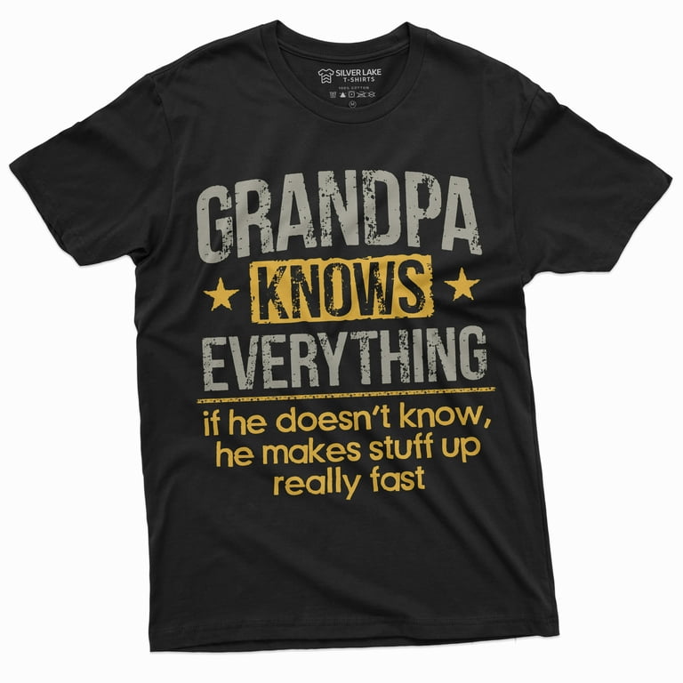 Mens Papa Knows Everything T-Shirt Funny Father's Day Gifts