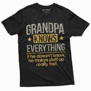 Men'S Grandpa Knows Everything Funny Tee Shirt Father'S Day Birthday Gift For Papa Tee