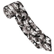 MenS Gray Camouflage Tie Fashion Causal Printed Necktie