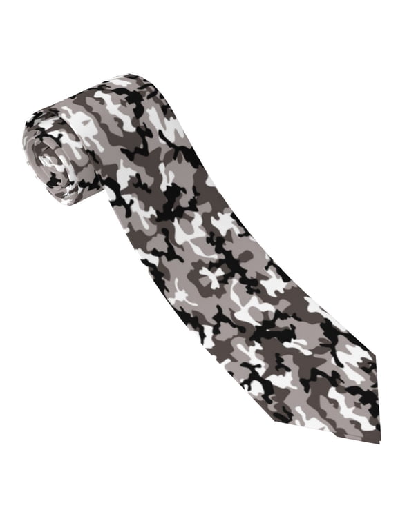 Men'S Gray Camouflage Tie Fashion Causal Printed Necktie