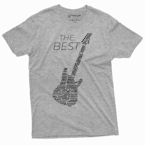 Men'S Guitar Player T-Shirt Music Band Country Rock Jazz Shirt Legendary Guitarists Tee (Small Grey)