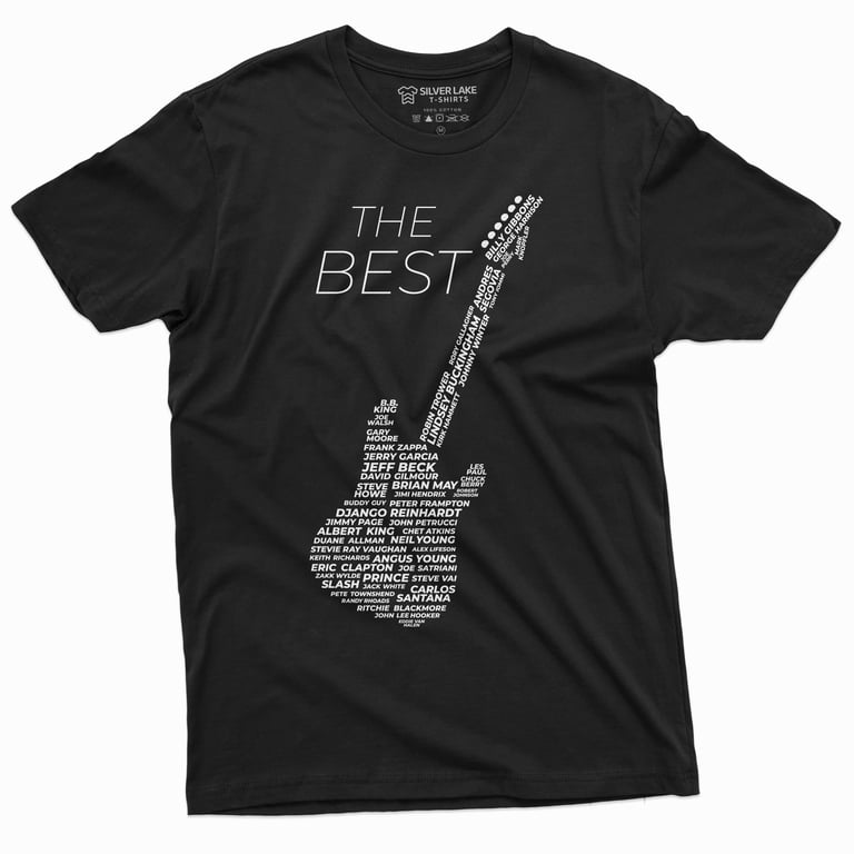 Men'S Guitar Player T-Shirt Music Band Country Rock Jazz Shirt
