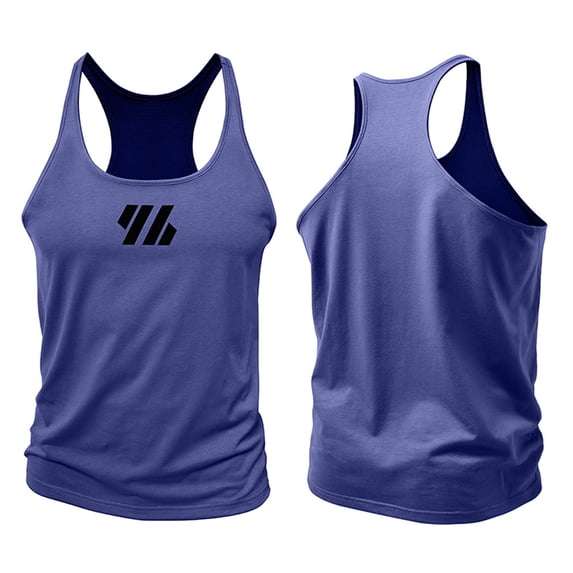 Men'S Gym Workout Tank Tops Stringer Muscle Cut Shirt Quick Dry Athletic Sleeveless T-Shirt Vest Blue XXL