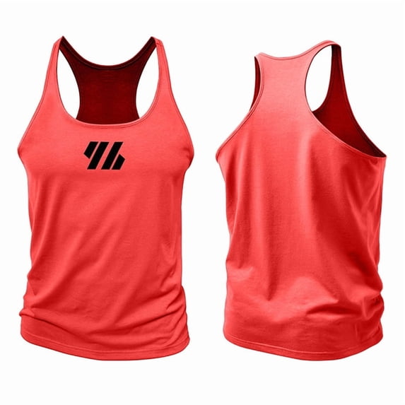 Men'S Gym Workout Tank Tops Stringer Muscle Cut Shirt Quick Dry Athletic Sleeveless T-Shirt Vest Red M