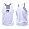 thumbnail image 1 of Men'S Gym Workout Tank Tops Stringer Muscle Cut Shirt Quick Dry Athletic Sleeveless T-Shirt Vest White XL, 1 of 6