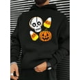 thumbnail image 1 of Men'S Halloween Hoodie - Pumpkin & Sugar Skull Graphic Pullover Sweatshirt, Dark Grey Hooded Sweater For Fall Winter Costume Party Casual Attire - Lightweight Warm Hoodie Gift For Men, Seasonal Fashi, 1 of 5