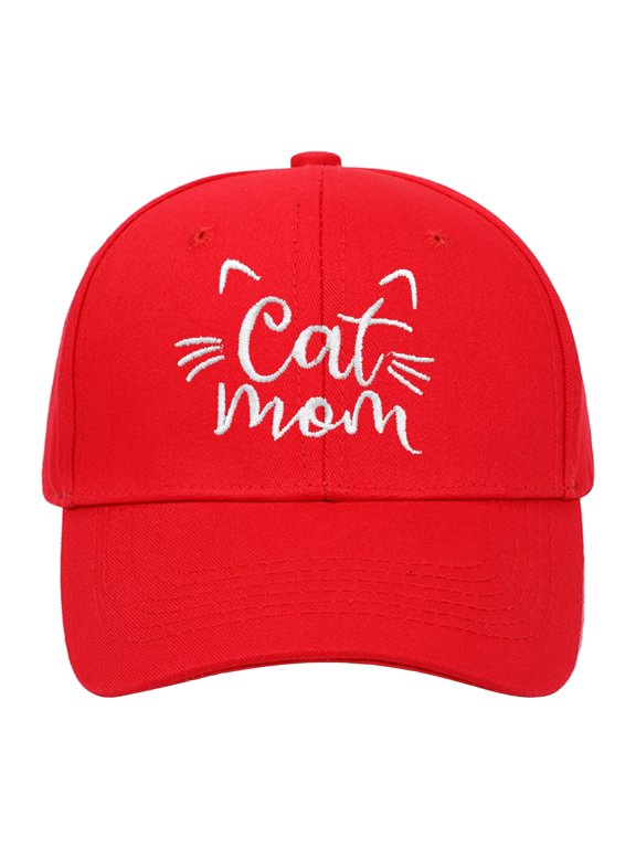 Men'S Hats & Caps CAT MOM Embroidered Baseball Cap Adjustable Hard Top Summer Sun Hat For Cat Lovers